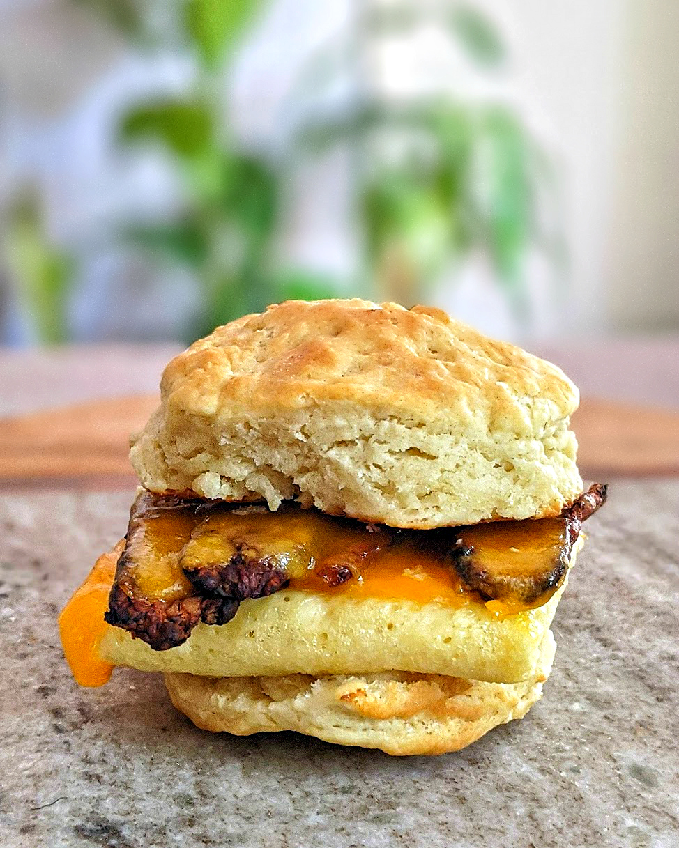 Fakin' Bacon, Egg + Cheese Biscuit Sandwich