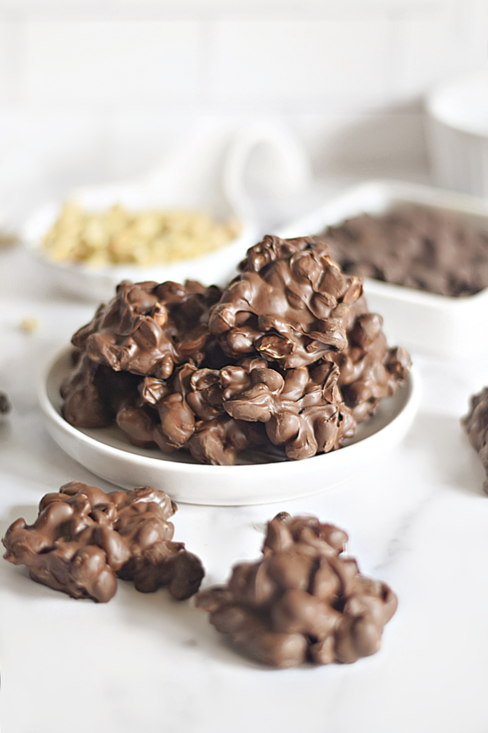 Homemade Chocolate Peanut Clusters - My Pretty Brown Eats