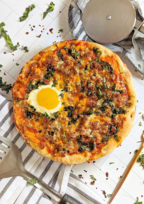 Kale and Sausage Breakfast Pizza
